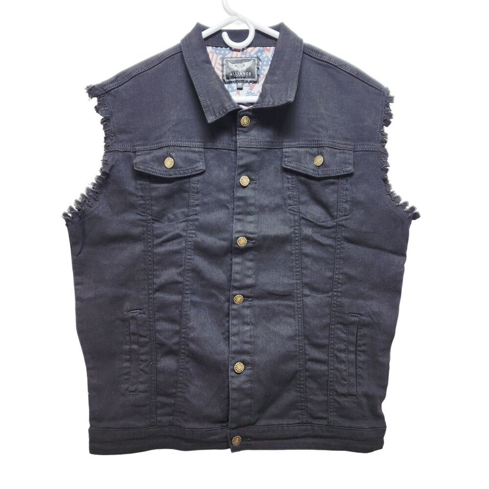 Denim Mens Sleeveless Vest Jacket Size Medium By Alliance Fashion